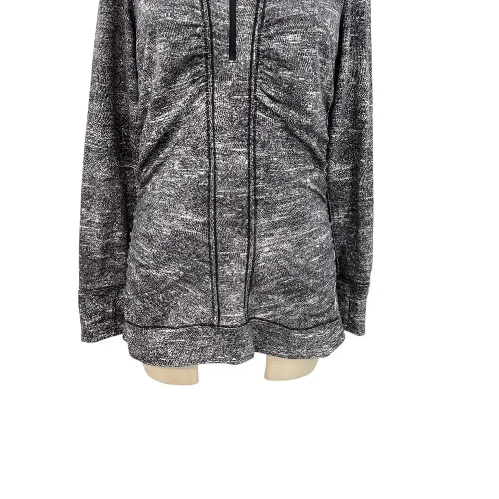 Lululemon Cypress Kiss 1/2 Zip Top Sweatshirt Rush Jacquard Black White‎ Size 10